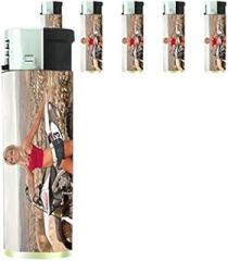 California Pin Up Girls Model Set of 5 Lighters S6 Electronic Refillable Flame Cigarette Smoking