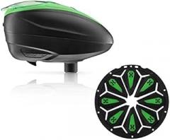 Dye LT-R Electronic Paintball Loader - Lime with HK Army Epic Speed Feed (Lime with Mint Epic Speed Feed)