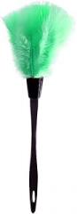 14 Inch Turkey Feather Duster, Gentle Style Dusting Tool for Home/Office Delicate Surfaces (Green)