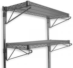 Wall Shelving, H 34, W 60, D 18, Chrome