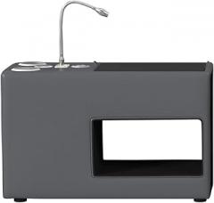 Picket House Furnishings Booker Nightstand with Electronic Features in Gray PU