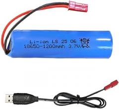 18650 Rechargeable Battery Pack with USB Charger Cable，3.7volt 1200mah Rechargeable Battery, JST 2pin Plug 18650 Batteries for Electric Toy Car& Small Fan&Electronic Devices Etc