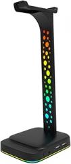 Hanger Game Head Accessories Over-Ear Headphones Holder Bracket Display Stand Support with Accessory Charging Earphone Headphone USB Mm RGB Light for Table Rack Gaming Headset/838 ( Color : Black , Si