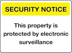 This property is protected by electronic surveillance sign Metal Sign 12 x 8 Inch – Suitable for Home, Office, or Work Areas