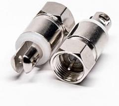 F Type Plug Male R-F Connector Straight Locking Wire Nickel Plated