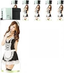 Hot Waitress Pin Up Girls Model Set of 5 Lighters S2 Electronic Refillable Flame Cigarette Smoking