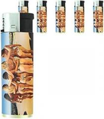 Beach Babes Pin Up Girls Model Set of 5 Lighters S19 Electronic Refillable Flame Cigarette Smoking