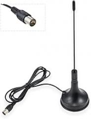 DVB-T HDTV Antenna for Smart TV - 2dBi Indoor Digital Antenna with Magnetic Base, Male Connector, VHF UHF Mini, 1.5m/4.92ft RG174 Coax Cable for DVD LCD DVB-T Devices