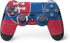 Skinit Decal Gaming Skin for PS4 Controller - Officially Licensed Skinit Originally Designed Slovakia Flag Distressed Design