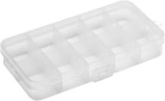 MroMax Component Storage Box - Plastic Fixed 10 Grids Electronic Component Containers Tool Boxes Clear White 128x67x22mm,1pcs