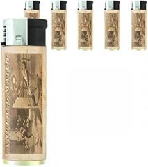 Refillable Electronic Lighter Set of 5 Pieces D-126 Nutmeg Match When Shall We Three Meet Again