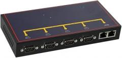 for 1PC Industrial Grade Serial Server 4 Port Serial RS232/485/422 Device 10/100Mbps Full Duplex /Half Duplex Dual ethernet RJ45 to com