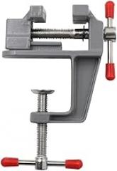 Mini Bench Vise Table Clamp Screw Vise for DIY Craft Mold Fixed Repair Tool Plier Jewelry Electronics Workbench (Color : Silver)