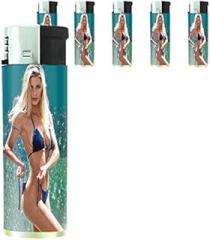 Italian Italy Pin Up Girls Model Set of 5 Lighters S10 Electronic Refillable Flame Cigarette Smoking