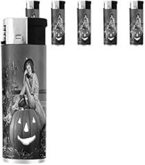 Vintage Witchcraft Witch Set of 5 Lighters S4 Electronic Refillable Flame Cigarette Smoking