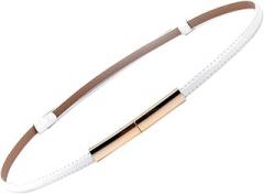 Milisten Women’s White Leather Dress Waistband Belt Skinny Waist Belt for Party Costume Accessories
