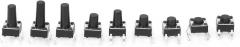 Tact Switch, 100pcs 10 Different Size Tactile Switch with Plastic Box, Simple Structure Easy to Install for Breadboard PCB Electronic Circuit Board, Applicable to Toy,