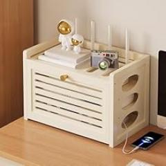 WiFi Router Hidden Storage Box - Cable Management Organizer for Home & Office, Power Strip & Wire Hider, Stylish Decor, Clutter-Free Solution, Easy Access to Cables
