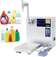 Adjustable Liquid Filling Machine with Pedal & Electronic Scale for Bottling Drinks, Essential Oils, Shampoo, Cosmetics, Honey & Lotions - 220V Filler