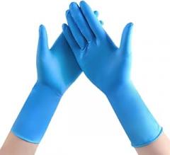 Durable disposable nitrile gloves, 50 pairs, 12-inch extended and thickened anti-static treated, for use in workshops
