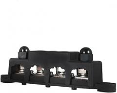 Black 4 Post Busbar Bus Bar Power Distribution Block 12V 250A With Cover 5/16
