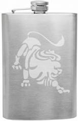 Leo Zodiac Symbol Silhouette 5th Sign Lion - 8 oz Etched Hip Flask