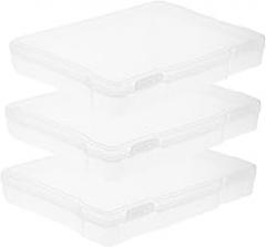 Angoily Versatile Plastic Storage Boxes Lids Photo Keeper Greeting Card Storage Electronics Component Case Coin Holder