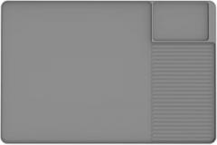 Large Silicone Coffee Machine Mat with Raised Edges - Nonstick Heat Resistant Countertop Mat Kitchen Bar (40x60cm, Grey)(03)