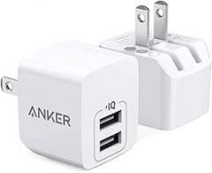 Anker 2-Pack Dual Port 12W USB A Charger Block with Foldable Plug, Charging Box Brick, Cube for iPhone 16 15 14 13 12 Pro Max, Galaxy S22 S21 Note 20