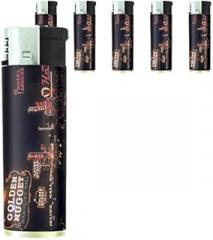 JS & Caren Vintage Las Vegas Strip Lighters S7 Set of 5 Electronic Flame Cigarette Smoking