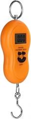 BESPORTBLE Portable Electronic Hanging Hook Scale 50kg Digital Kitchen and Fishing Weight Measure Orange Handheld Household Scale Without Battery
