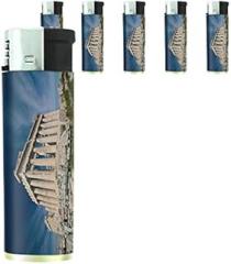 Famous Landmark Acropolis Athens Greece Set of 5 Lighters S2 Electronic Refillable Flame Cigarette Smoking