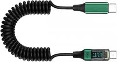 USB C PD100W Cable with Intelligent Digital Screen, 100W Fast Charging for Electronic Devices