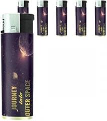 Refillable Electronic Lighter Set of 5 Pieces D-181 Journey Into Outer Space