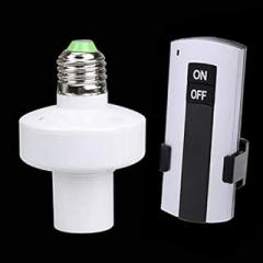 Electronic te E27 Control Light Lamp Holder Bulb Socket Lighting Lamp Bulb Holder Switch 220V for LED Bulb - (Color: White)