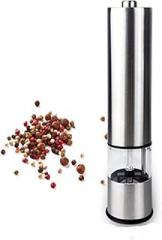 Generic Electric Salt and Pepper Grinder Set - Battery Operated Stainless Steel Mill with Light - Automatic One Handed Operation - Electronic Adjustable Shakers - Ceramic Grinders, SMALL