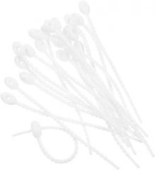 100pcs White Silicone Cable Ties Reusable Cord Organizer for Electronics and Travel, 12cm Multipurpose Data Cable and Bag Strap Holder for Home and Office Use