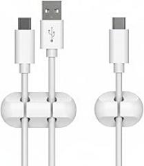 2 Pack Cable Clips Cord Organizer Cable Smooth Adjustable, Rocoren Desk Cable Management Accessories,Cable Holder Clips Wire Holder Keeper for Desktop,Nightstand,Home Office,Workspace,Phone