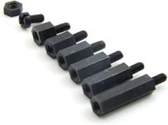 180PCS Black Nylon Screw Nut Stand-Off Electronic PCB Accessories Non-Threaded Plastic Bolts and Nuts Assortment