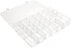 MroMax PP Component Storage Box 345x215x40mm Plastic Organizer Adjustable Container Removable Grids Tool Boxes for Electronic Component Small Accessories Transparent Color 1Pcs