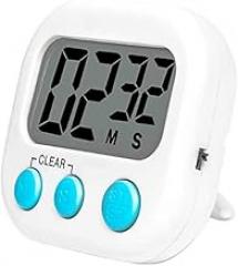 Generic Digital Electronic Kitchen Timer Cooking Timer Clock Minute Second Count Up Countdown Large LCD Display White, Silver