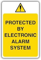Protected By Electronic Alarm System Metal Sign Decorative Wall Plaque, 12 X 8 inch