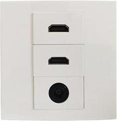 2-Port HDMI 2.0 Wall Panel with SPDIF Optical Audio Connector for Wall sockets