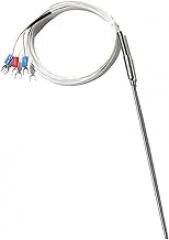 WZPK-191 Thermocouple PT100 100/150/200/300mm Probe 3 Connector Terminals 1M 1.5M Wire 1Pcs(Probe Length 100mm,Cable Length 1M_Probe Dia. 4MM)
