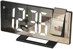 Led Digital Projection Alarm Clock for Bedroom Projection On Ceiling Electronic Time Projector Dual Loud Bedside Mute Clock-Green on Black