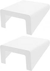 2pcs Adhesive Floating Shelves Wall Hanging Organizer for Security Cameras and Small Electronics, White Wall Mount Shelf Rack for Home Office Storage