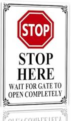 Stop Wait for Gate to Open Completely Aluminum Sign 12×16in, Sturdy Aluminum Metal Signs Rust Free, Prevent Injuries Damage to Electronic Security Sign Outdoor