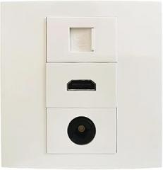 CAT6 RJ45 Internet HDMI2.0 Fiber Optic SPDIF Wall Panel Female Connector Socket Panel