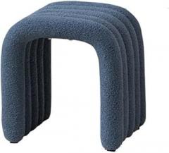 Modern Vanity Chair, Chic Arch Ottoman, Multi-Functional Step Stool for Small Space, Small Foot Stool for Makeup Room, Living Room, Entryway and Office(Blue)