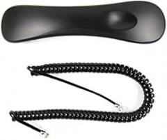 The VoIP Lounge Replacement Handset with Curly Cord for Shoretel Mitel IP Phone 230 115 265 565 560 530 210 110 560G 230G 565G Black